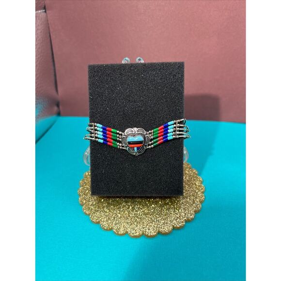 Vintage 925 Sterling Silver Heart Bracelet Purchased 2008 Gallup NM - Picture 2 of 4